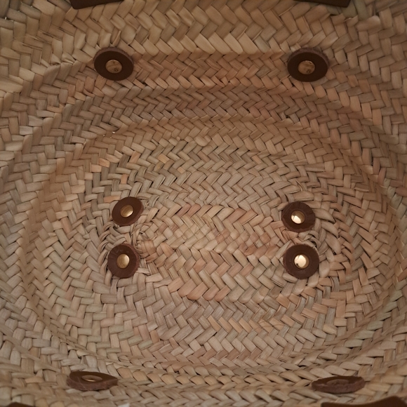 Frame Denim Bags Frame Straw Tote With Brown Leather Handles Poshmark